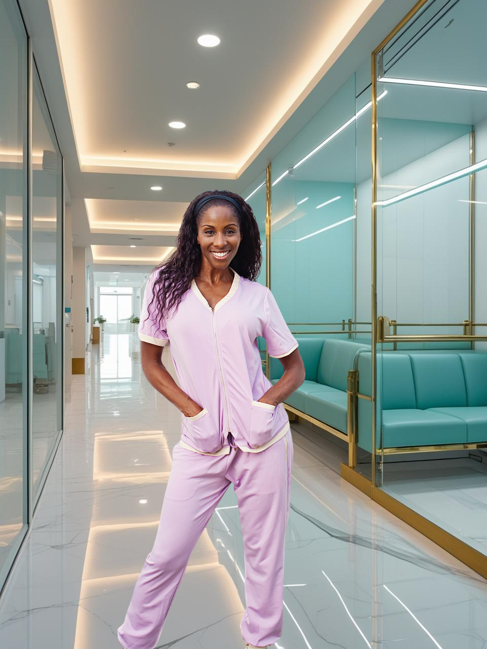 Purple Couture Scrub Set