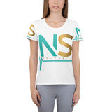 Couture White All-Over Print Women's Athletic T-Shirt