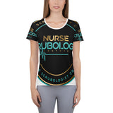 Black NS All-Over Print Women's Athletic T-Shirt