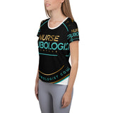 Black NS All-Over Print Women's Athletic T-Shirt