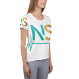 Couture White All-Over Print Women's Athletic T-Shirt