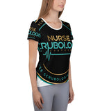Black NS All-Over Print Women's Athletic T-Shirt