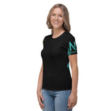 Couture Black All-Over Print Women's Athletic T-Shirt